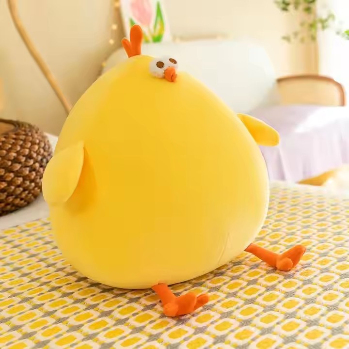 Super soft chicken small yellow plush toy doll cute anime cozy pillow